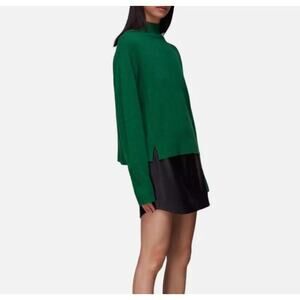 Whistles Ferne Wool Sweater Womens XL Funnel Neck Jumper Green